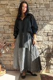 Nonni Gingham Ripley Skirt Black Grey